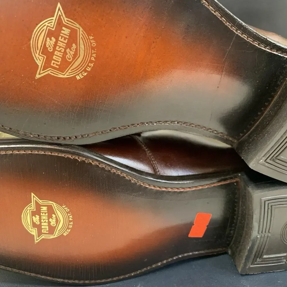 Vintage Florsheim Imperial Brown Leather Loafer Mens Size 14 A, 640186 30541